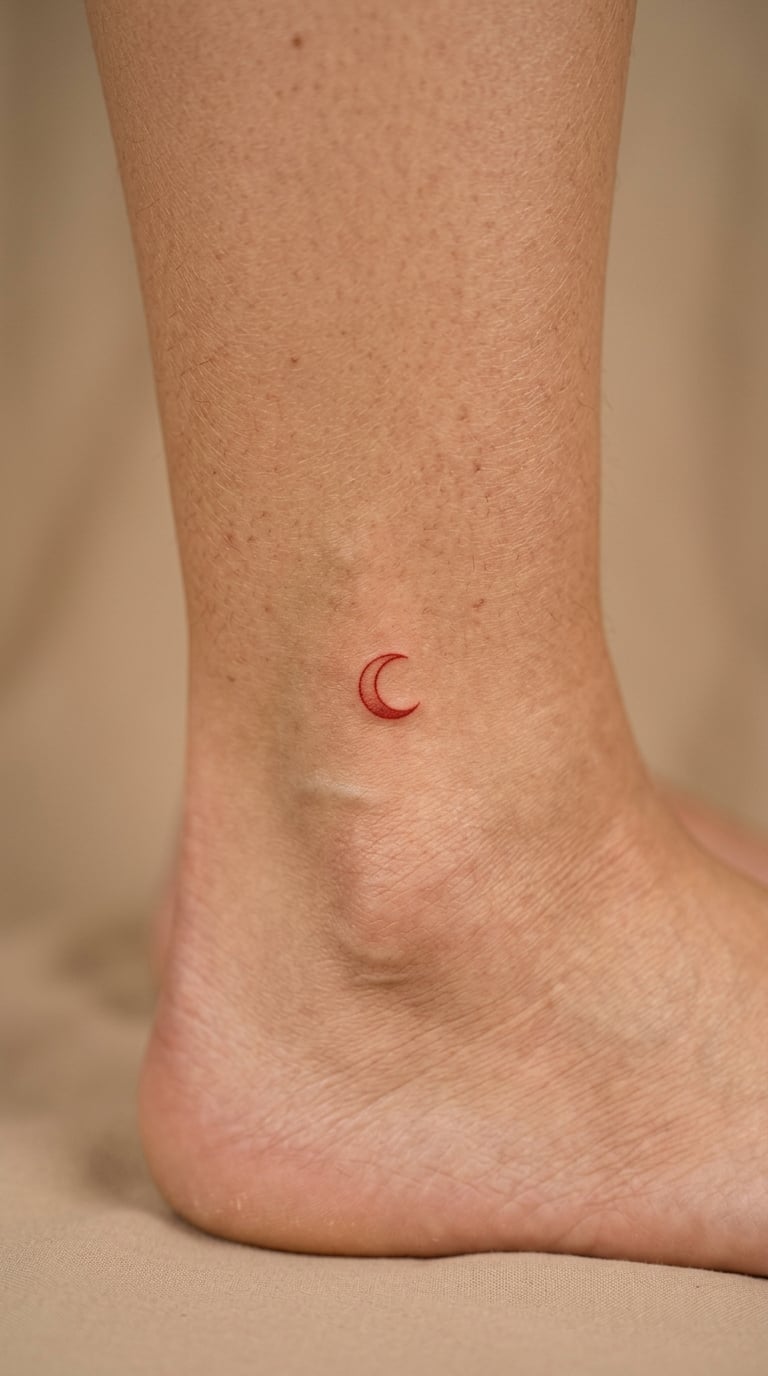 A Small Moon in Warm Red Ink on the Ankle Bone