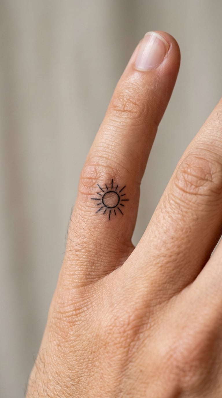 Sideways Sun on the Side of the Index Finger