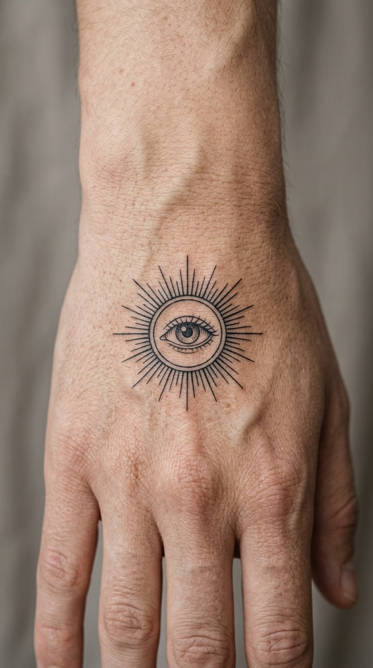 Open-Eye Sun on the Back of the Hand