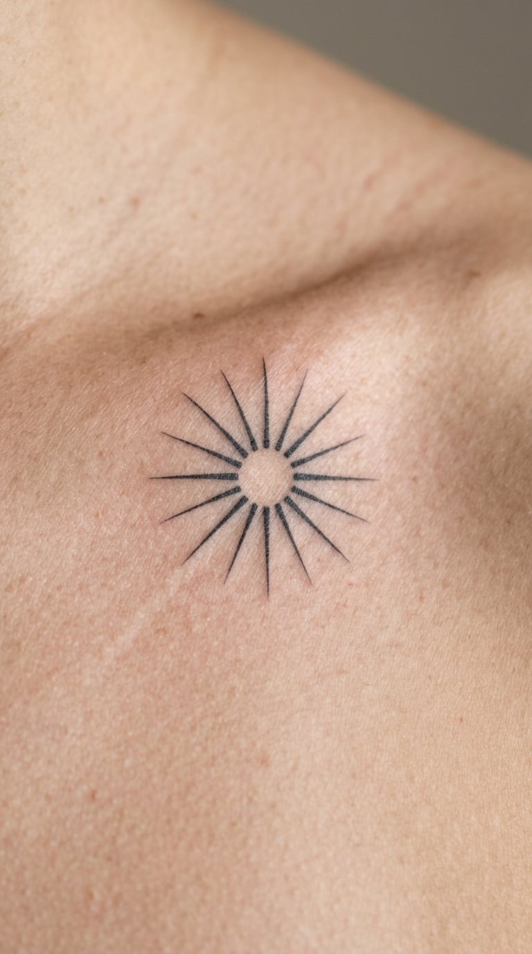 Twelve-Ray Sunburst on the Collarbone