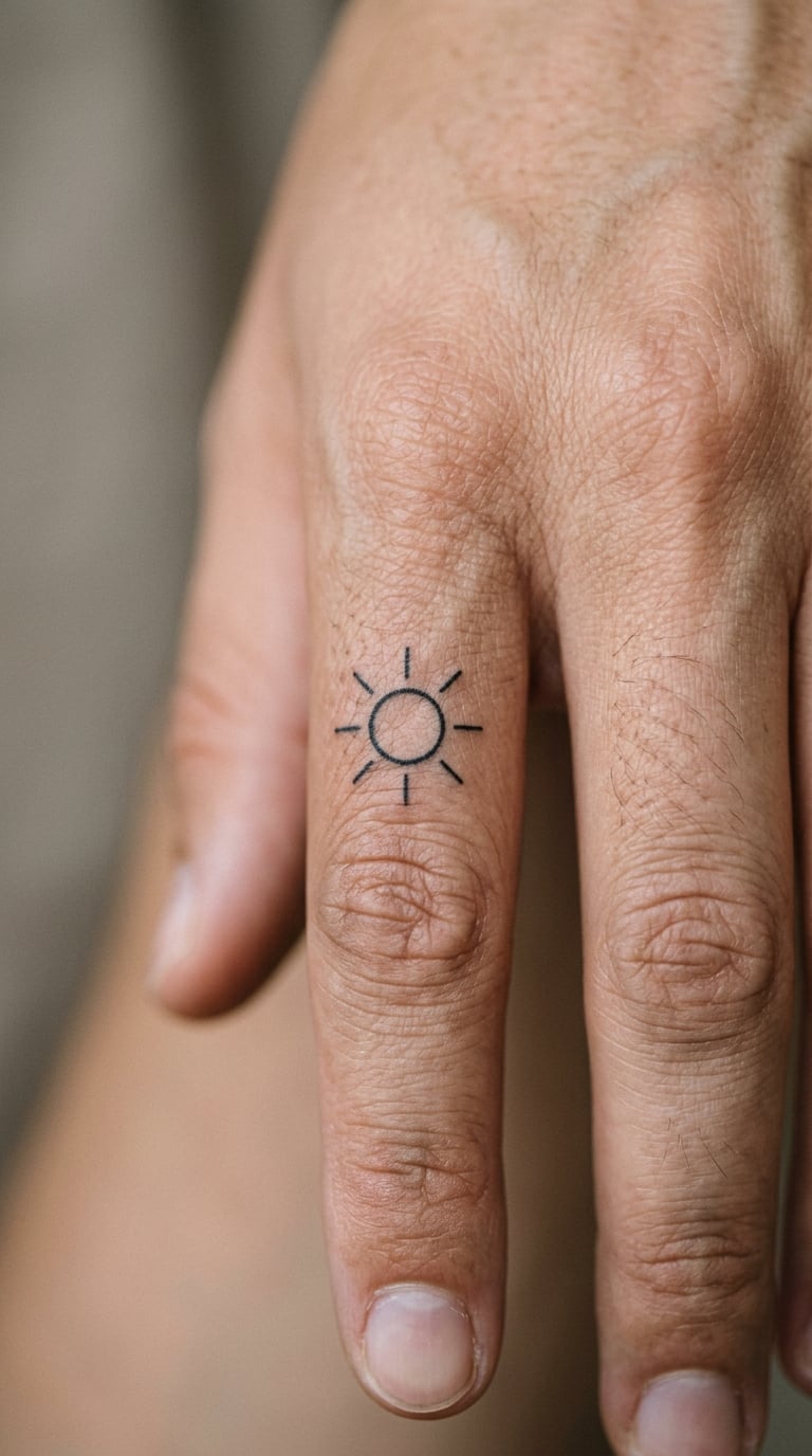 Plain Circle Sun on a Finger Knuckle