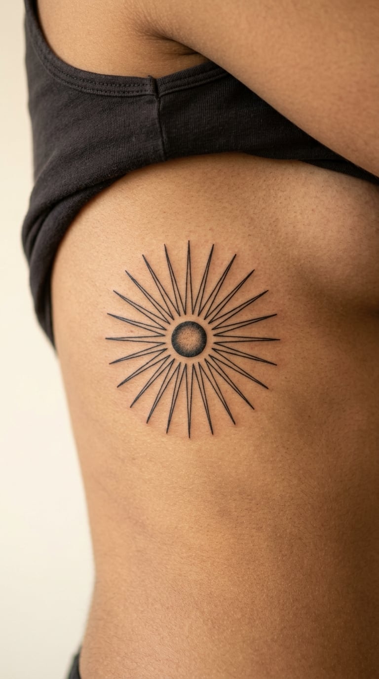 Geometric Ray Sun on the Rib