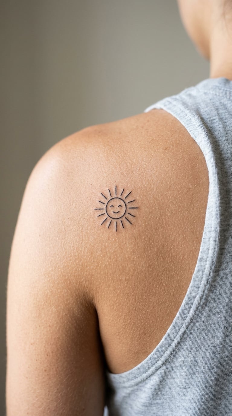 Smiling Sun on the Shoulder Blade