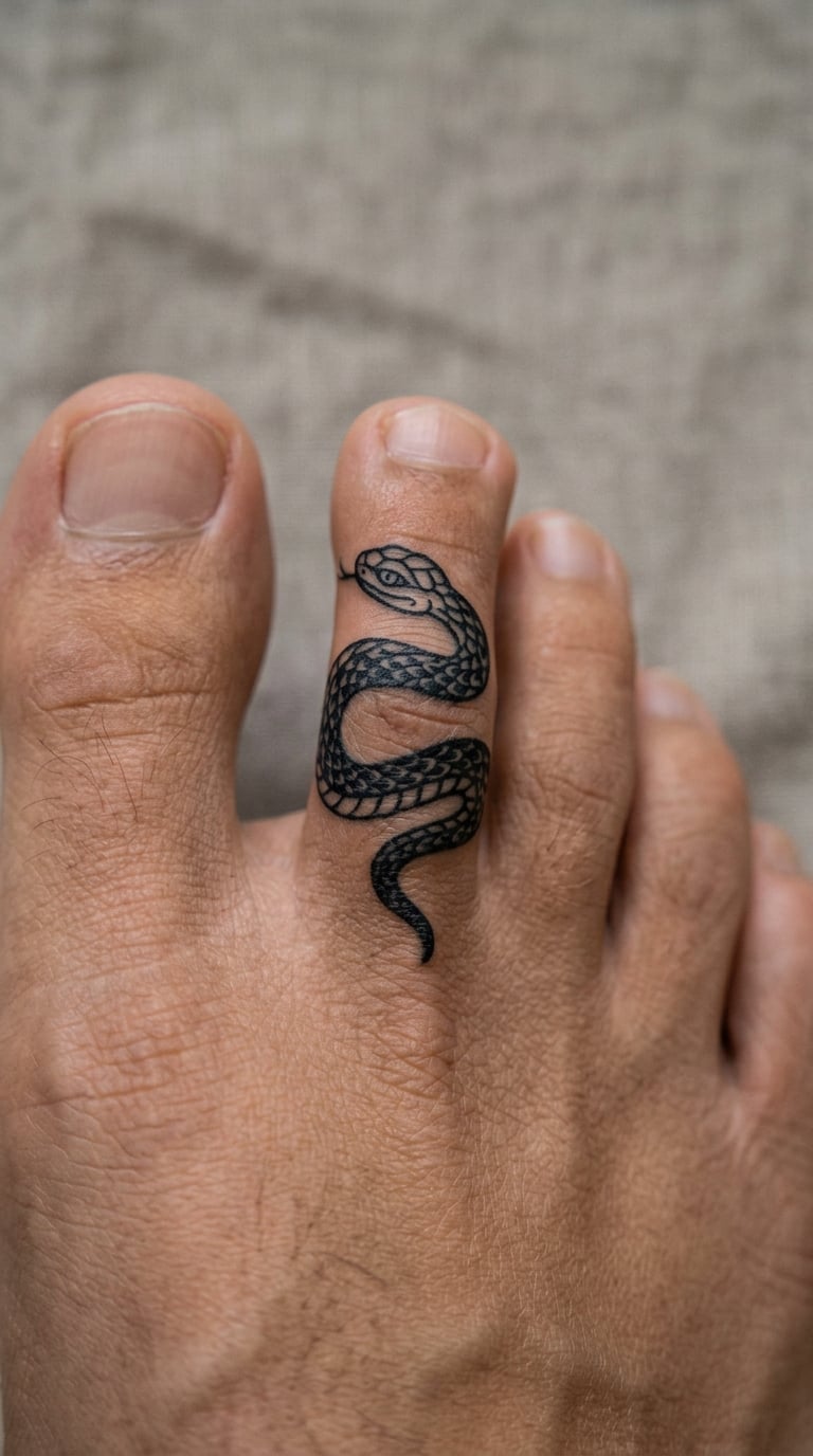Coiled Snake Wrapping the Second Toe