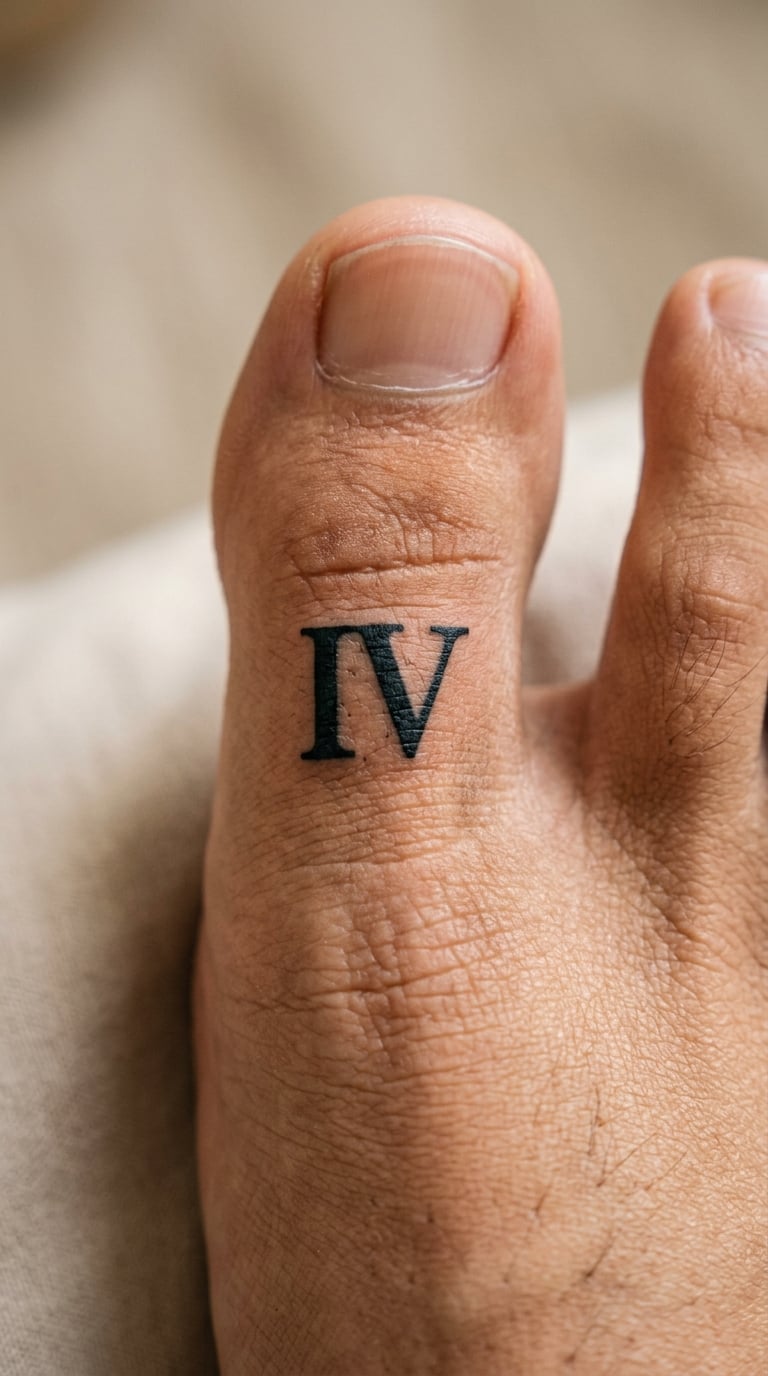 Roman Numeral in Block Caps on the Big Toe