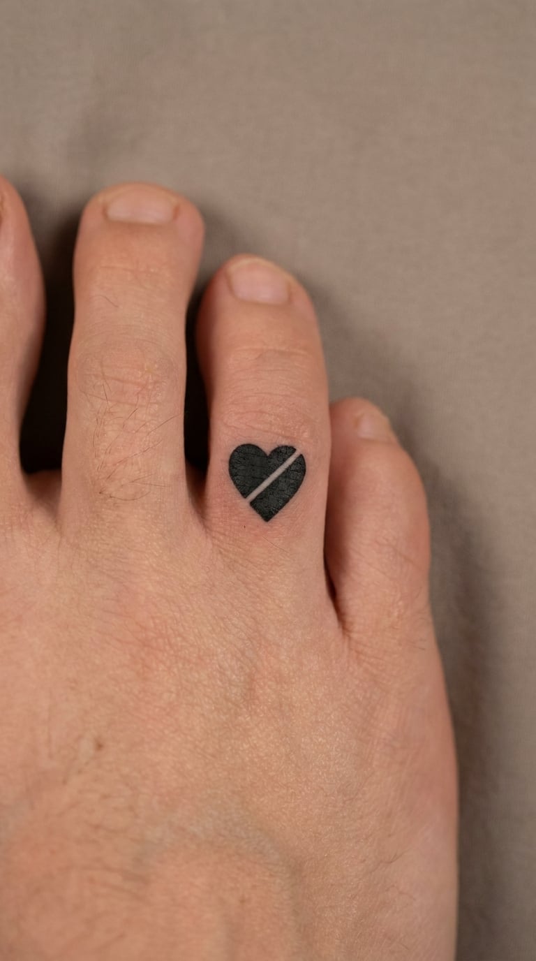 Solid Heart With One White Gap