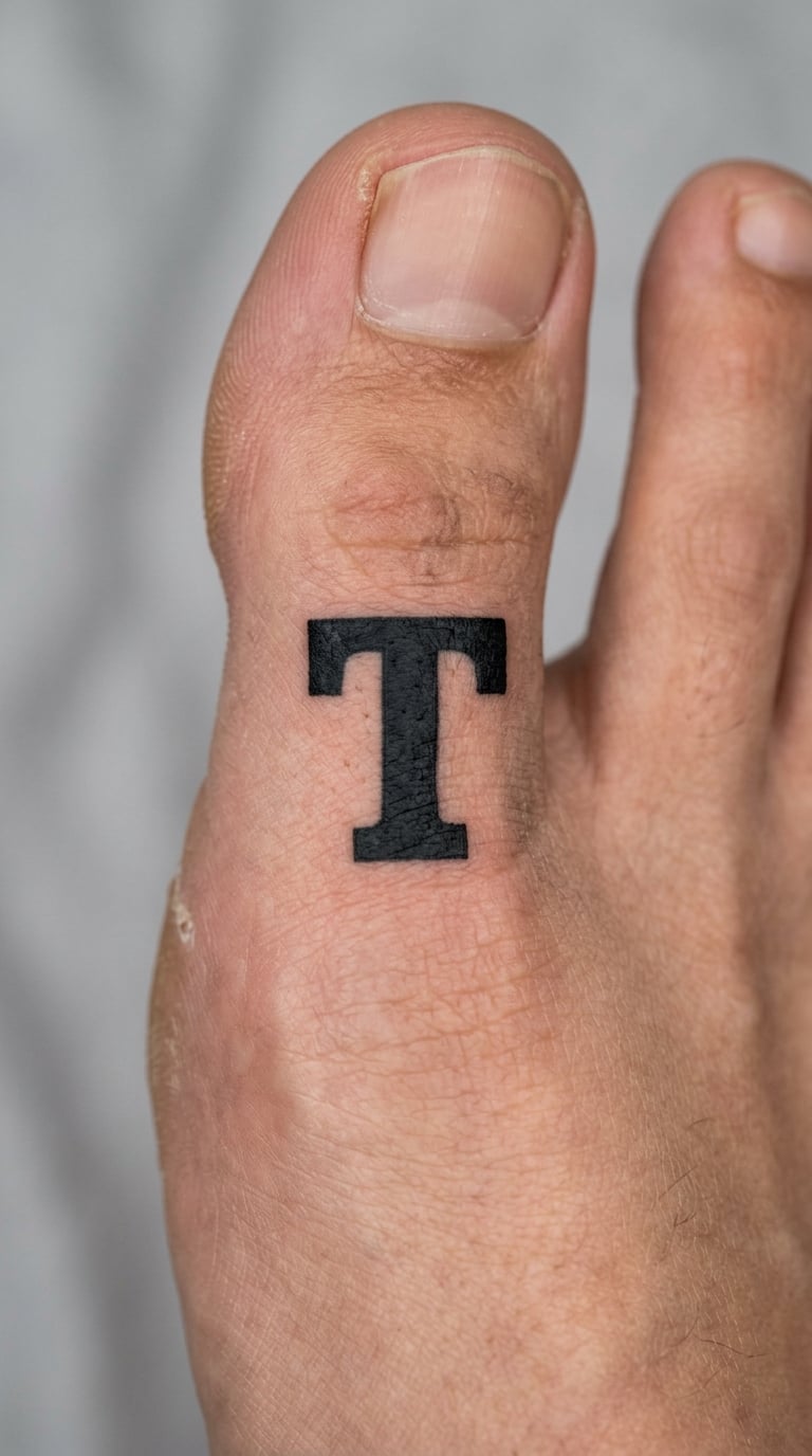 Block Letter Initial on the Side of the Big Toe