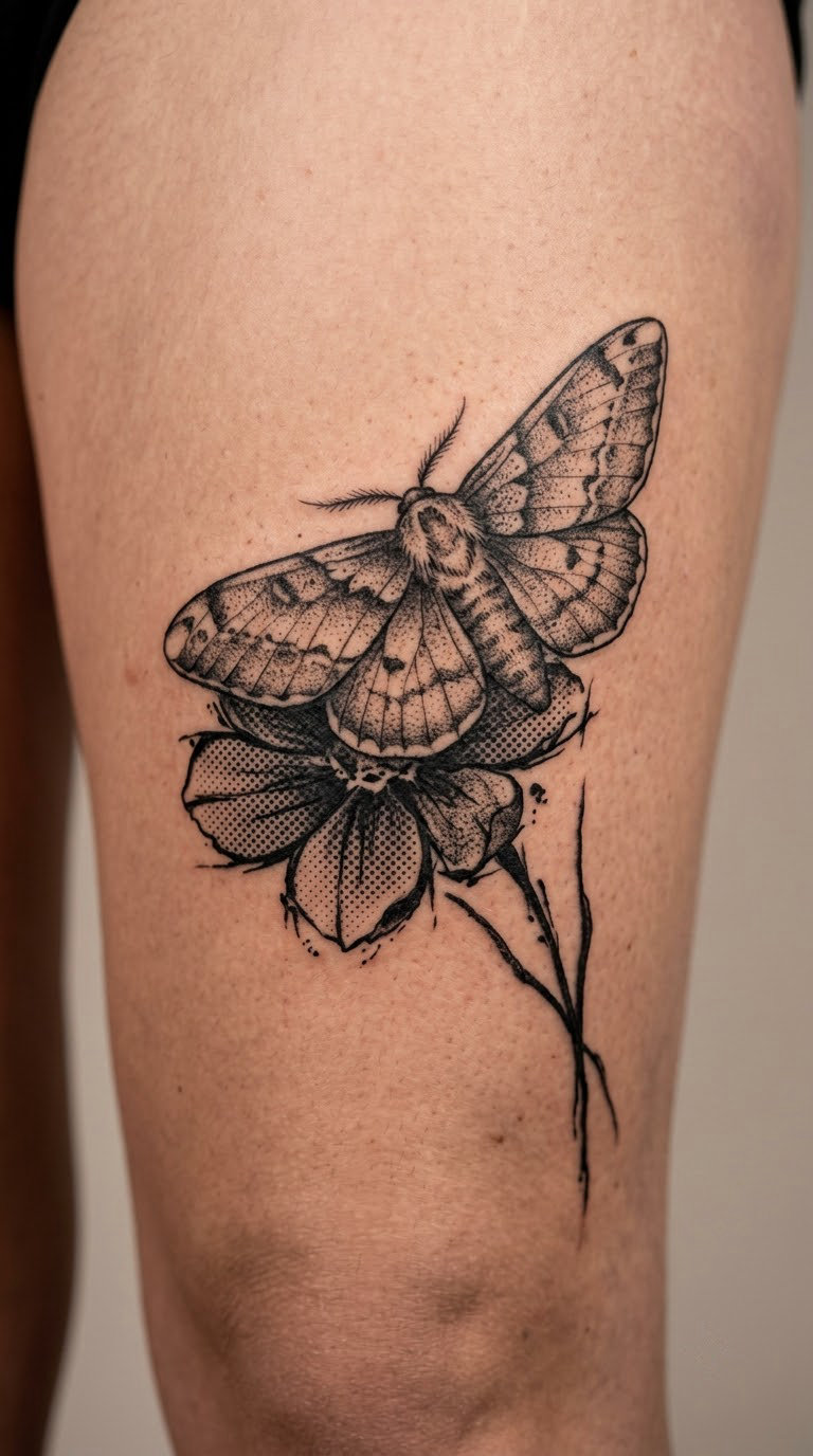 Moth and flower hybrid