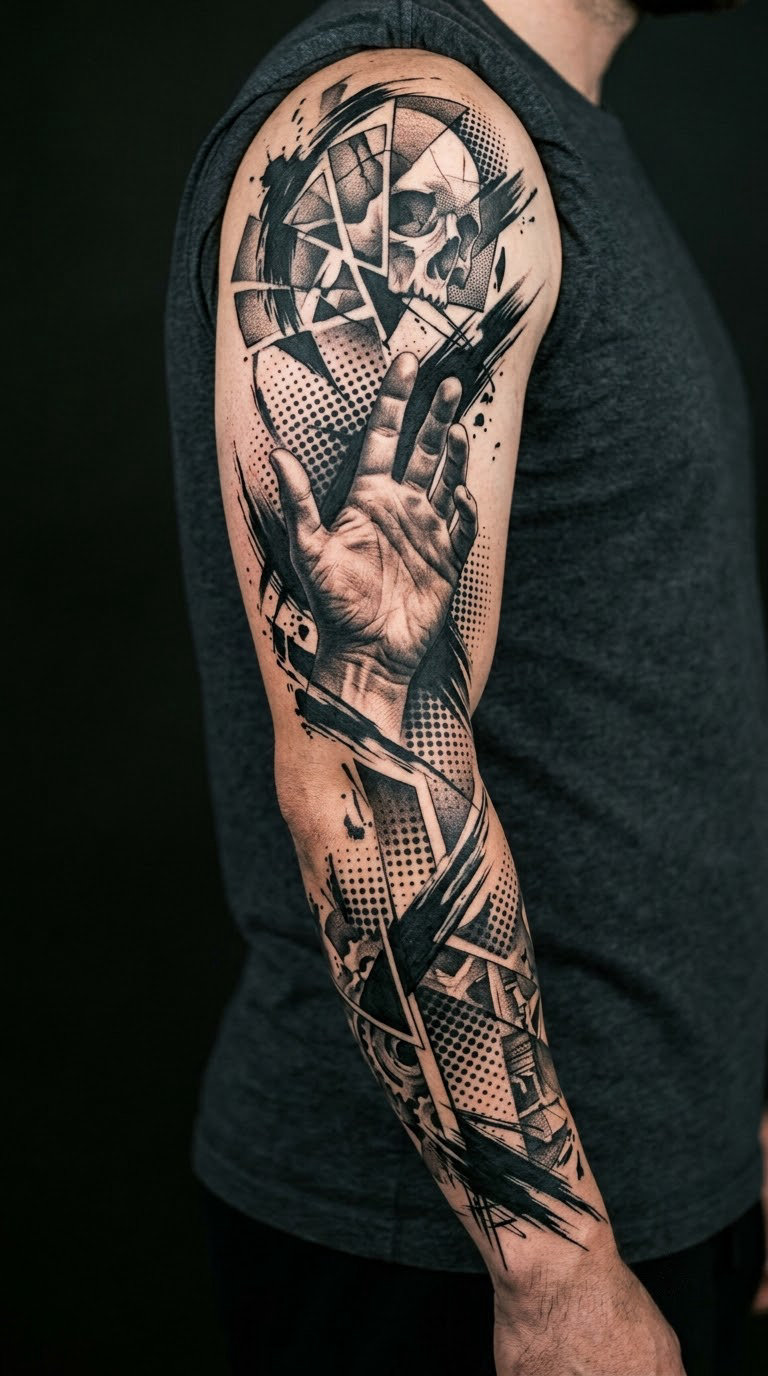 Full collage sleeve with a single focal image