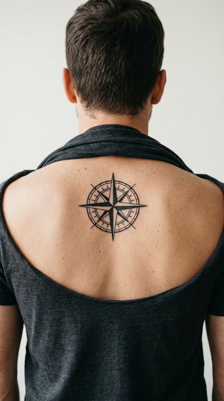 Compass Rose at the Base of the Shoulder Blades