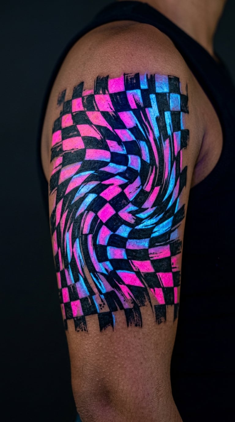 UV Checkered Grunge Block