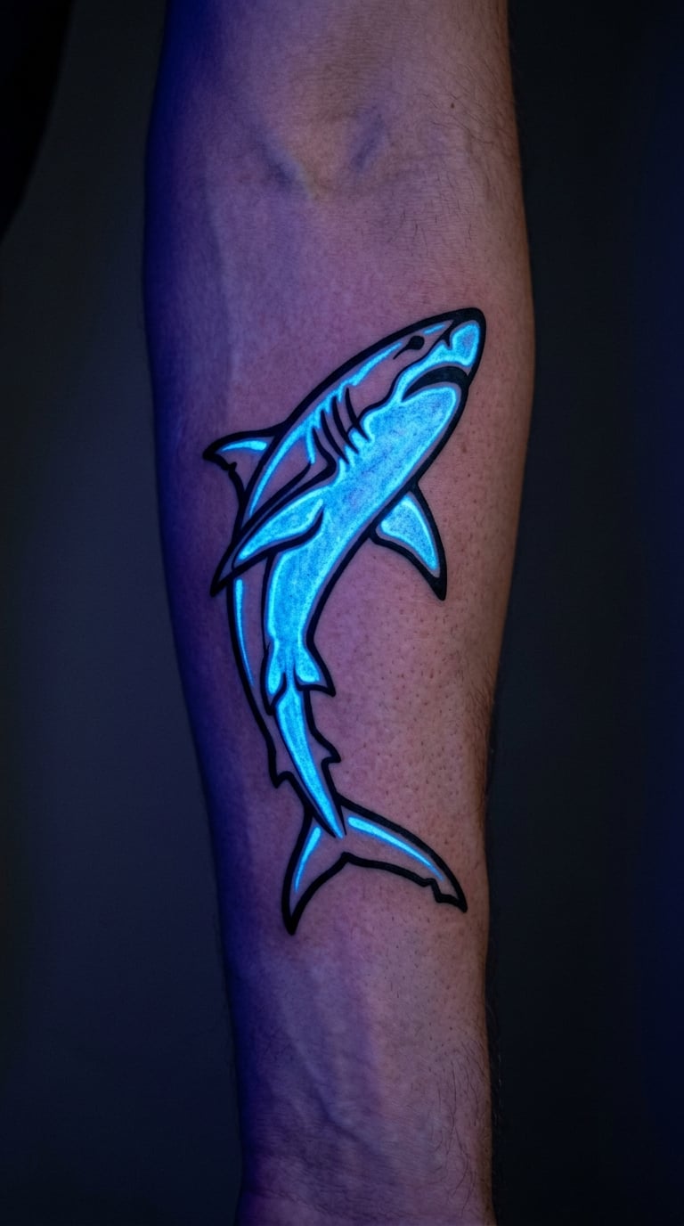 Glowing Shark Outline