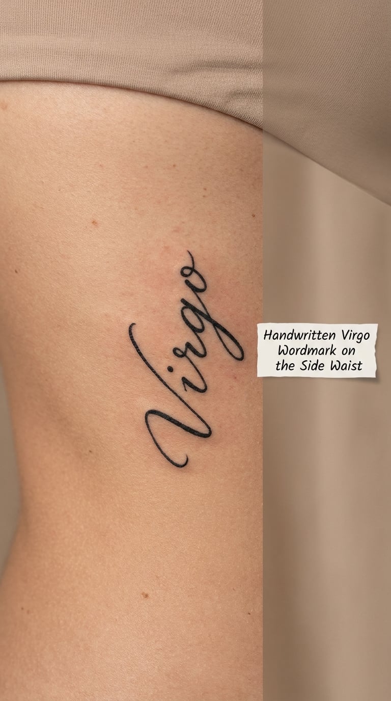 Handwritten Virgo Wordmark on the Side Waist