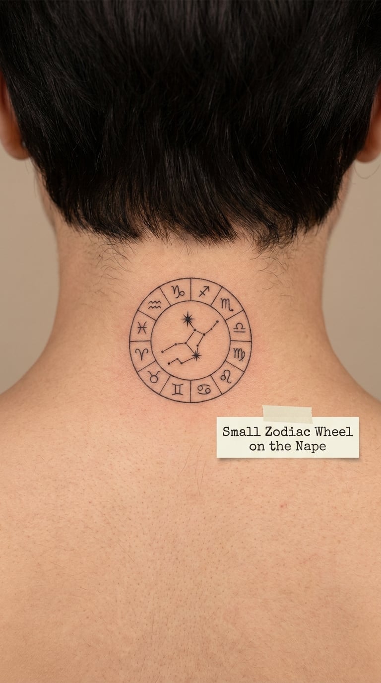 Small Zodiac Wheel on the Nape