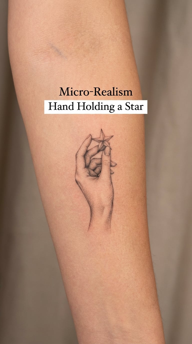 Micro-Realism Hand Holding a Star
