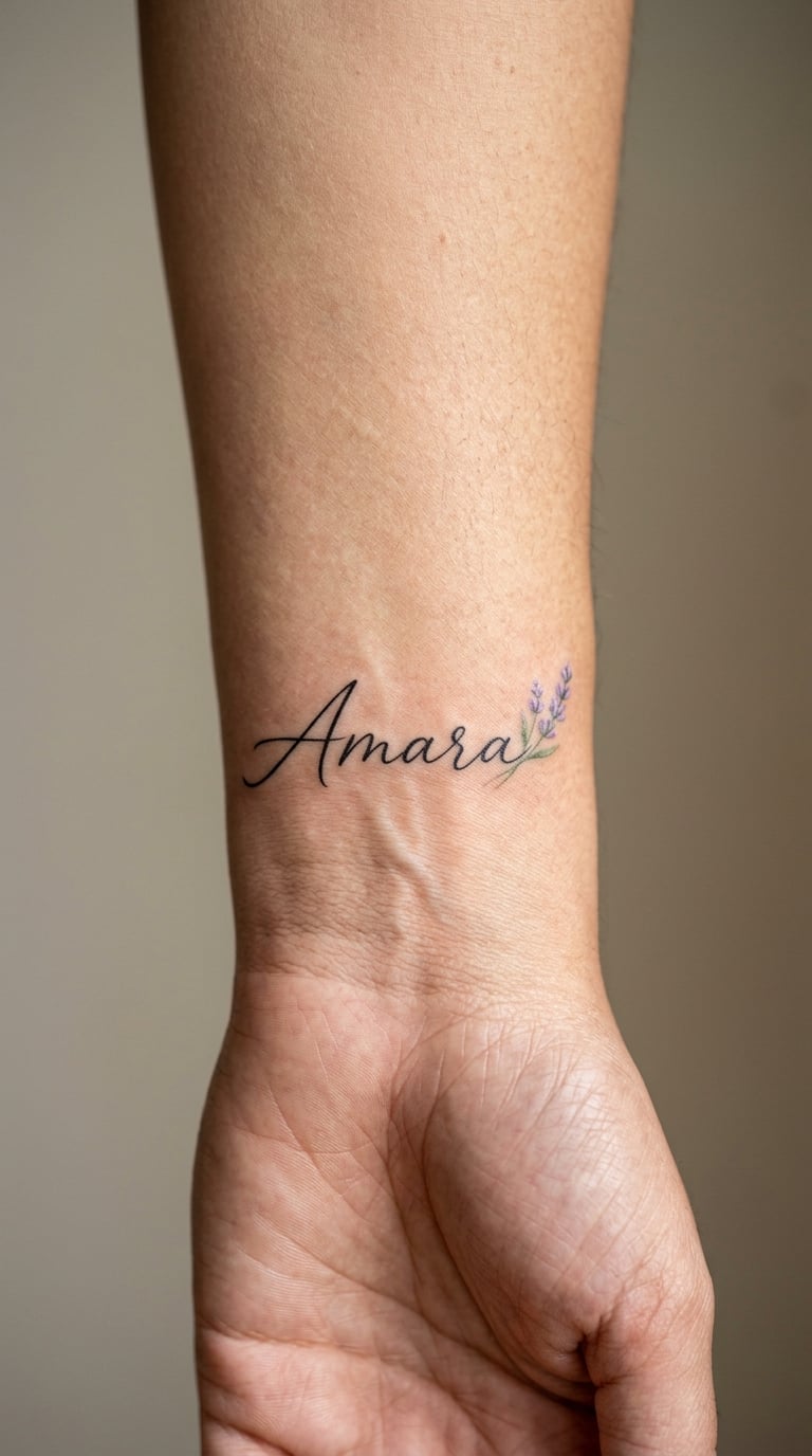 Floral Name in Watercolor