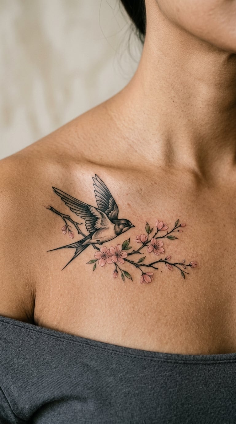 Swallow and Blossom