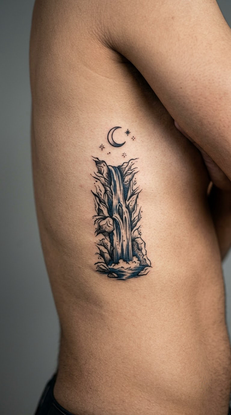 Waterfall and Celestial Details