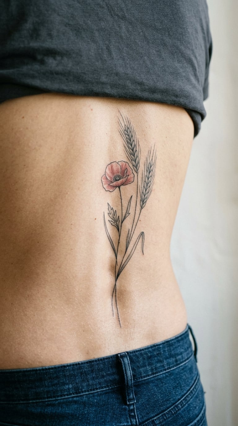 Poppy and Wheat Memorial Piece