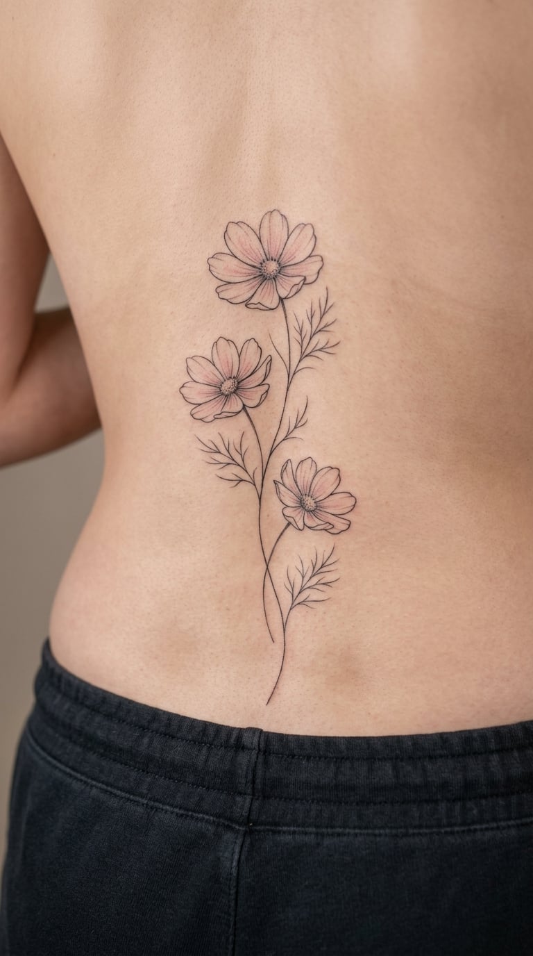 Cosmos Stems Trailing Off the Tailbone