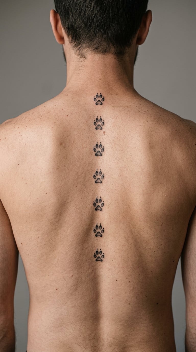 Wolf Paw Print Trail Down the Spine