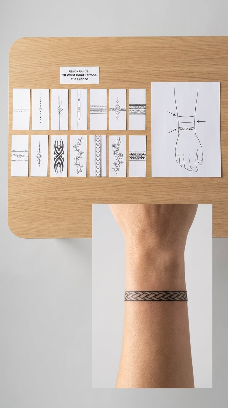 Quick Guide: 20 Wrist Band Tattoos at a Glance