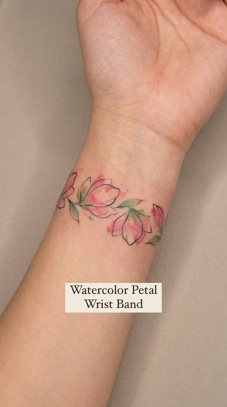 Watercolor Petal Wrist Band