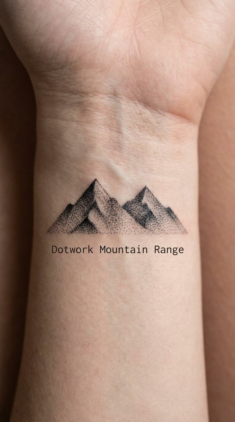 Dotwork Mountain Range