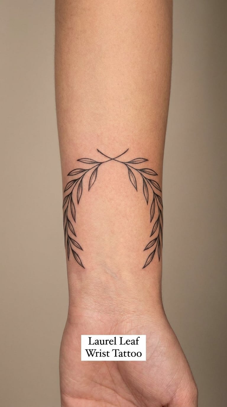 Laurel Leaf Wrist Tattoo