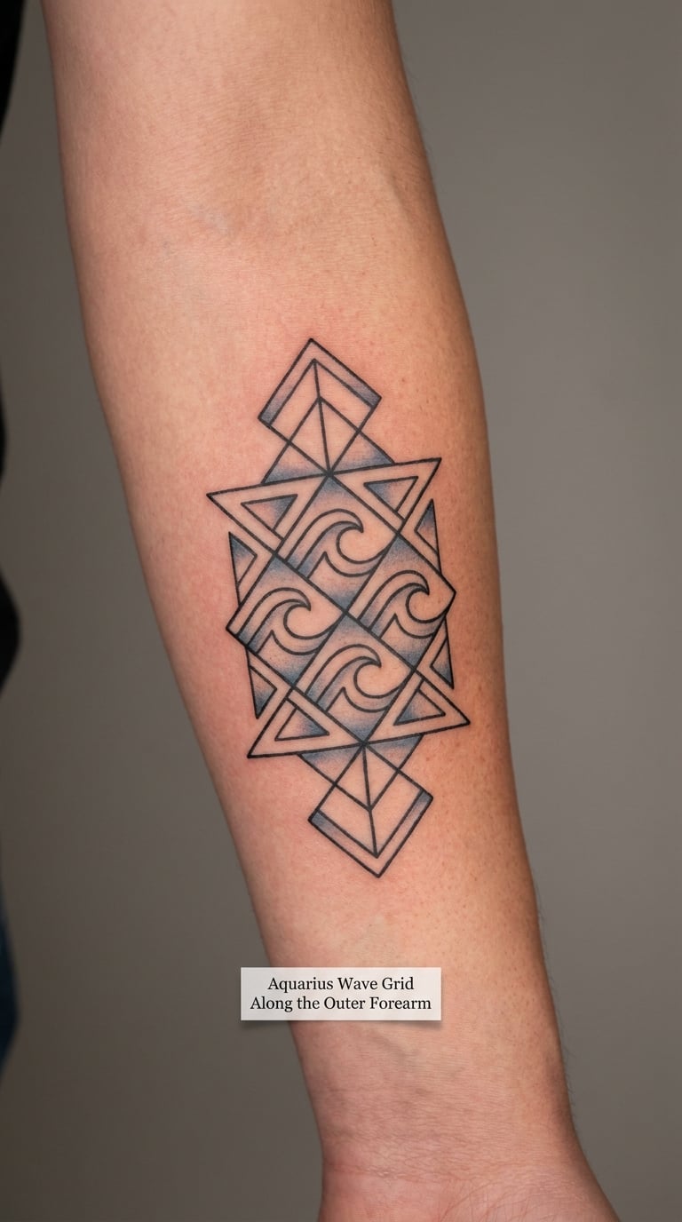 Aquarius Wave Grid Along the Outer Forearm