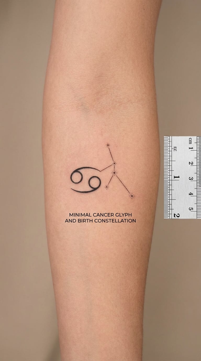 Minimal Cancer Glyph and Birth Constellation