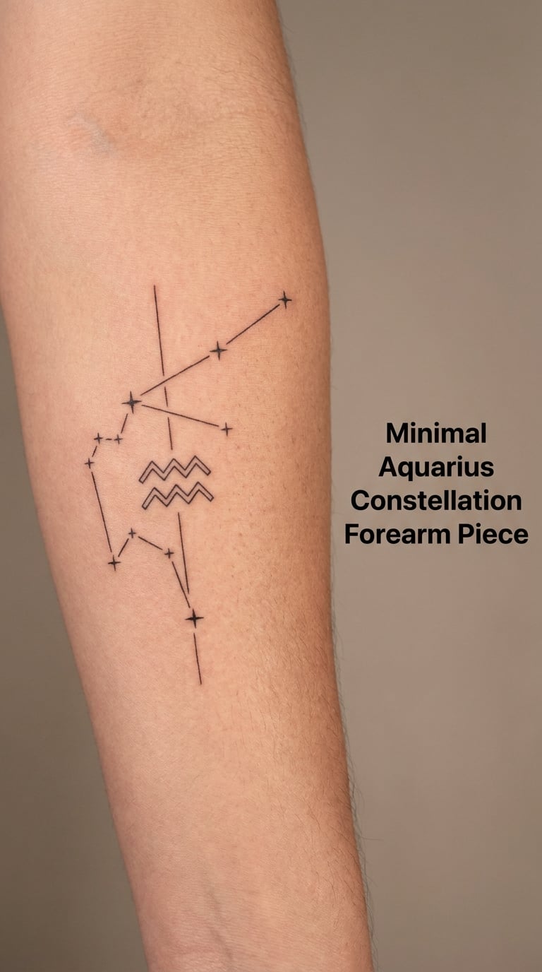 Minimal Aquarius Constellation Forearm Piece