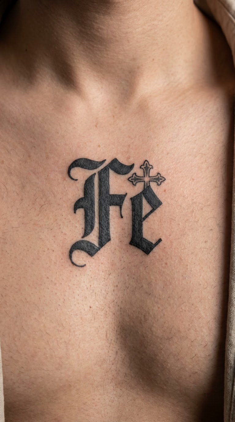 “Fe” with Small Ornamental Cross